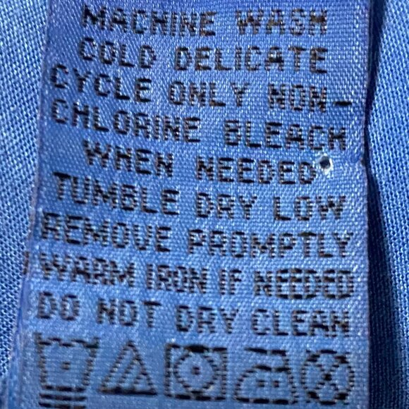 Velvet Heart, long sleeve, neon powder blue, button-down blouse, size XL - Picture 10 of 10